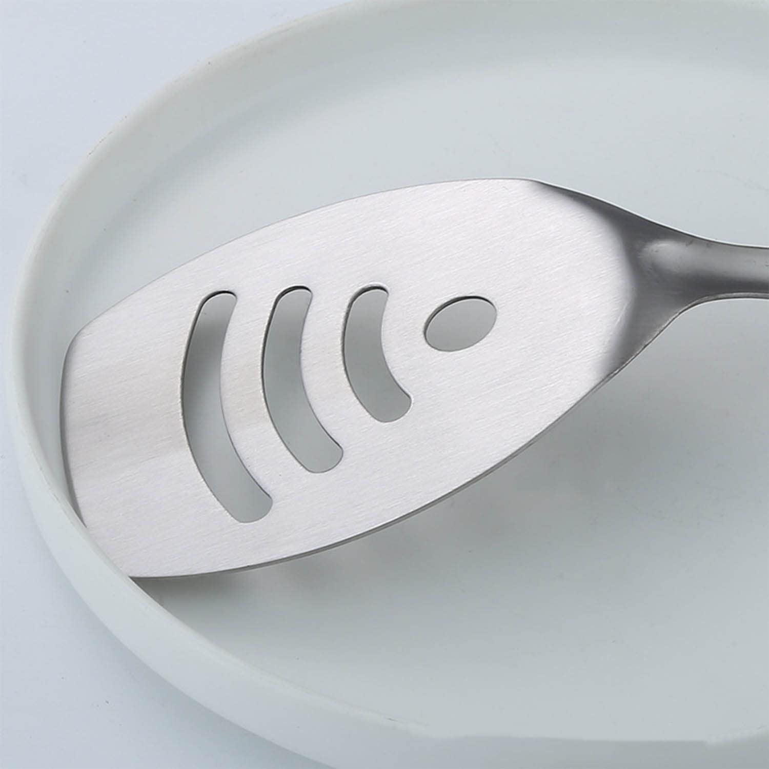 Ensemble D'ustensiles de Cuisine en Acier Inoxydable 4 Pièces Wok Spatule Louche Cuillère à Fente Spatule à Fente Turner pour Home Restaurant Hotel