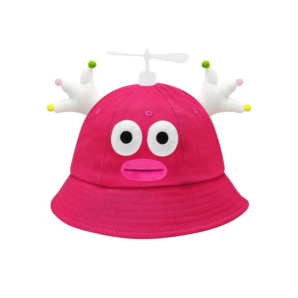 SIEBOLD Propeller Hat,Hat with Propeller,Funny Hats,for Adults for Carnival Party Costume Props Party Gift (Rose Red)