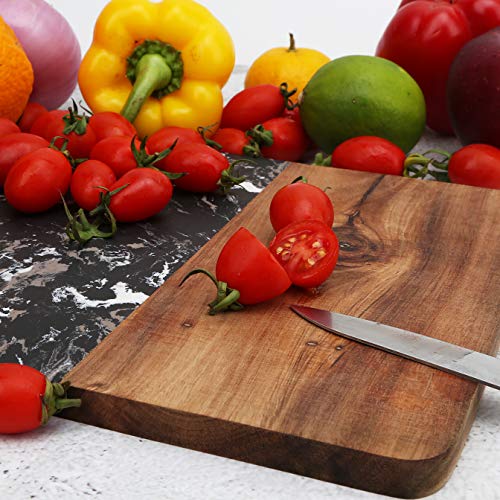 Resafy Acacia Wood Marble Cutting Board With Handle,Charcuterie Board Party Plate,Butcher Block Chopping Board Charcuterie Cheese Carving Serving,Suitable For Kitchen,Restaurants,Dining Room Baking #TOP4