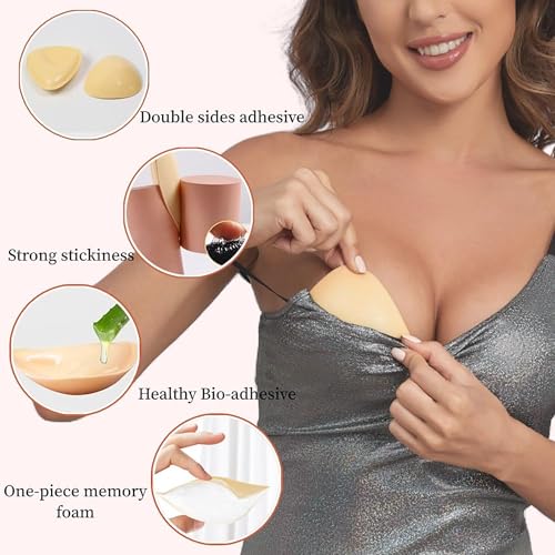 Image of DEPOVOR Ultra Boost Inserts Double-Sided Adhesive Pads Sticky Bikini Padding Inserts for Sports Bra Swimsuit