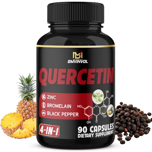Quercetin Supplement - with Bromelain, Black Pepper Extract - 90 Capsules for 3 Months Supply