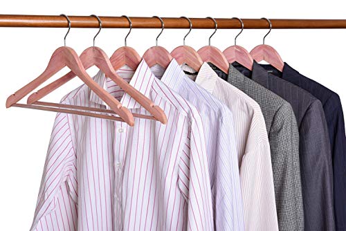 Amber Home American Red Cedar Hangers 16 Pack, Smooth Finish Wood Coat Hangers For Suit Shirt, Aromatic Cedar Clothes Hangers With Swivel Hook & Notches For Dress, Jacket, Pants (Cedar,16) #TOP6