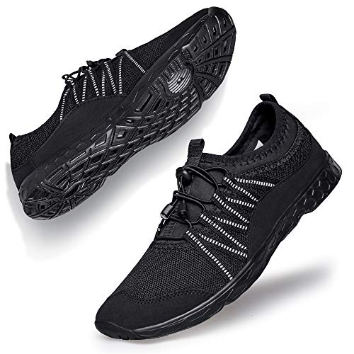 Ritiriko Badeschuhe Strandschuhe Aquaschuhe Wasserschuhe Surfschuhe Schwimmschuhe f¨¹r Damen Herren Schwarz EU 44 Cover