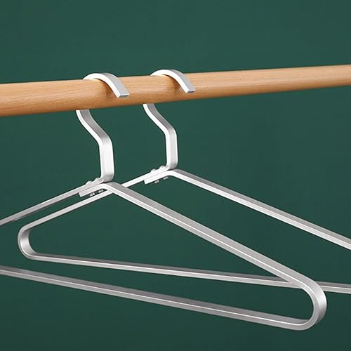 Miniatura 2 de Percha gruesa de aleación de aluminio extra suave y duradera, colgador de metal húmedo y seco, de doble uso, antideslizantes, para pantalones