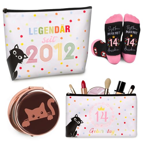 TUZELIYA 2026 Originelle 14 Jahre Mädchen Geschenk 4 Stück Geburtstagsgeschenk für Damen Lustige Geschenke für 2012 Mädchen Tochter Freundin Schwestern
