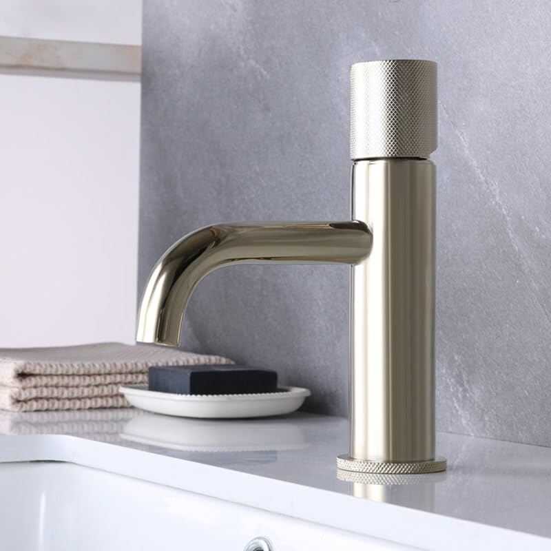 Mitigeur de lavabo en laiton massif doré robinet de salle de bain haut de gamme eau chaude