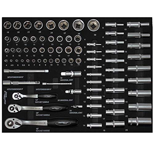 Werkzeugwagen Werkstattwagen KRAFTWELLE 7 Schubladen 6 komplett gefüllt mit Werkzeuge – Werkzeugkasten fahrbar mit Seitenfach – Bild 4