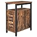 VASAGLE LOWELL Side Table, Multipurpose Storage Cabinet with Open Shelf, Inner Adjustable Shelf, Iron Frame, Living Room Office, 11.8 x 19.7 x 23.6 Inches, Industrial Style, Rustic Brown ULET61BX