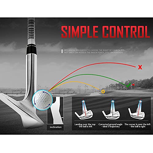 Prawy kran piaskowy dla mężczyzn Stal nierdzewna High Loft Golf Club Beveled Edge Wide Sole Anti-Dig Grip Smooth Glide Trwała odporna na korozję konstrukcja Łatwe uruchamianie Precyzyjne zielone stero