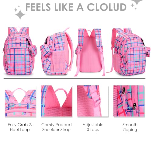Image of BEAUTY GIRLS BY HOTSHOT PANDA 1837|school bag for girls|kid backpack for girls|15.5INCH|water resistant|20 L school bag