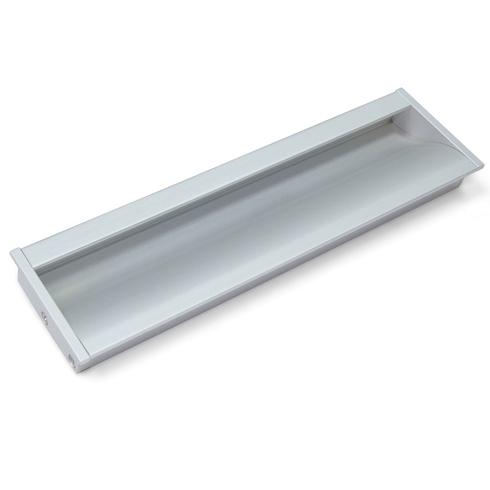 Emuca 9163062 Tirador encastrado para mueble, 190x45mm, aluminio, anodizado mate, Set de 20