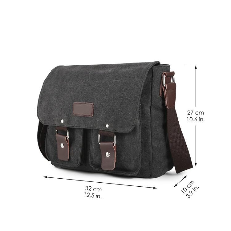 Image of Handcuffs Vintage Canvas Messenger Bag for Men & Women Crossbody Sling with Multiple Pockets Stylish Shoulder Satchel for College, Office, Travel & Daily Use