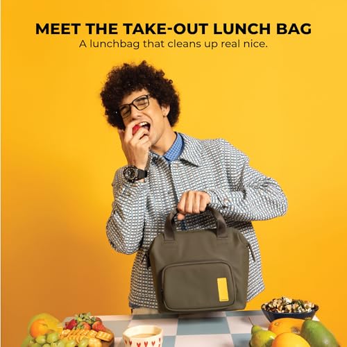 Image of MOKOBARA The Take-Out Lunch Bag - Green Spill-Proof Large & Roomy for Daily Use, Office Carry, Travel, Easy Access & Easy to Clean (Seaweed Green), Green