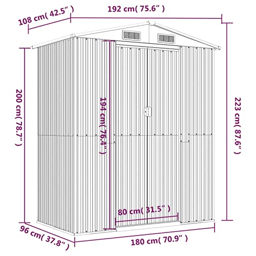 Abri de jardin en acier galvanisé avec structure renforcée anticorrosion