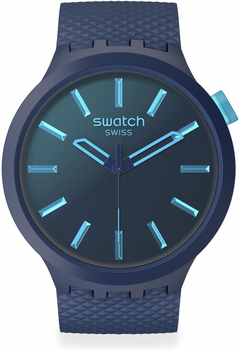 Big Bold Biosourced Lacquered Unisex Watch Casual Polymer Blue Automatic Waterproof Indigo Glow