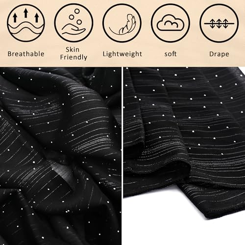 Ladiery Shawl Wraps for Women-Chiffon Shawl for Women Sparkly Rhinestones for Banquets, Weddings, and Formal Occasions.3