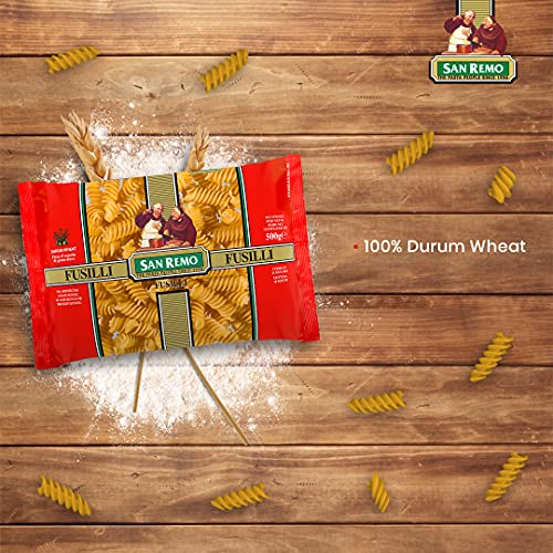 Image of San Remo Fusili Pasta- 500gms | Durum Wheat Semolina | No Maida | 100% Australian ingredients | Twisted Shape to hold meat, vegetables & cheese | Vegan-Friendly