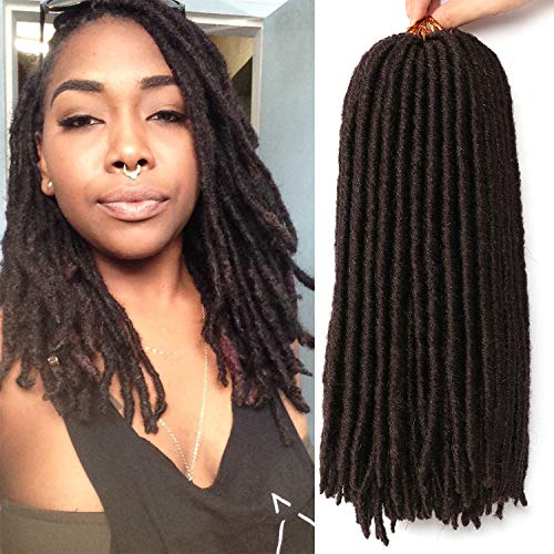 7 Packs Dreadlocs Faux Locs Hair Extensions 14 Inch Straight Goddess Locs Synthetic Crochet Hair Soft Crochet Braids (14 Inch, 4#)