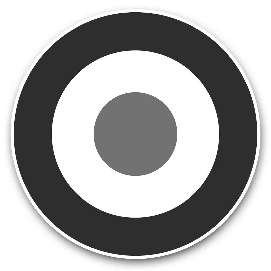 素晴らしいビニールステッカー(2枚セット) 7.5cm (bw)-RAF Roundel Symbol Mod レトロ 楽しいデカール ノートパソコン、タブレット、荷物、スクラップブック、冷蔵庫、クールなギフト用 #35001