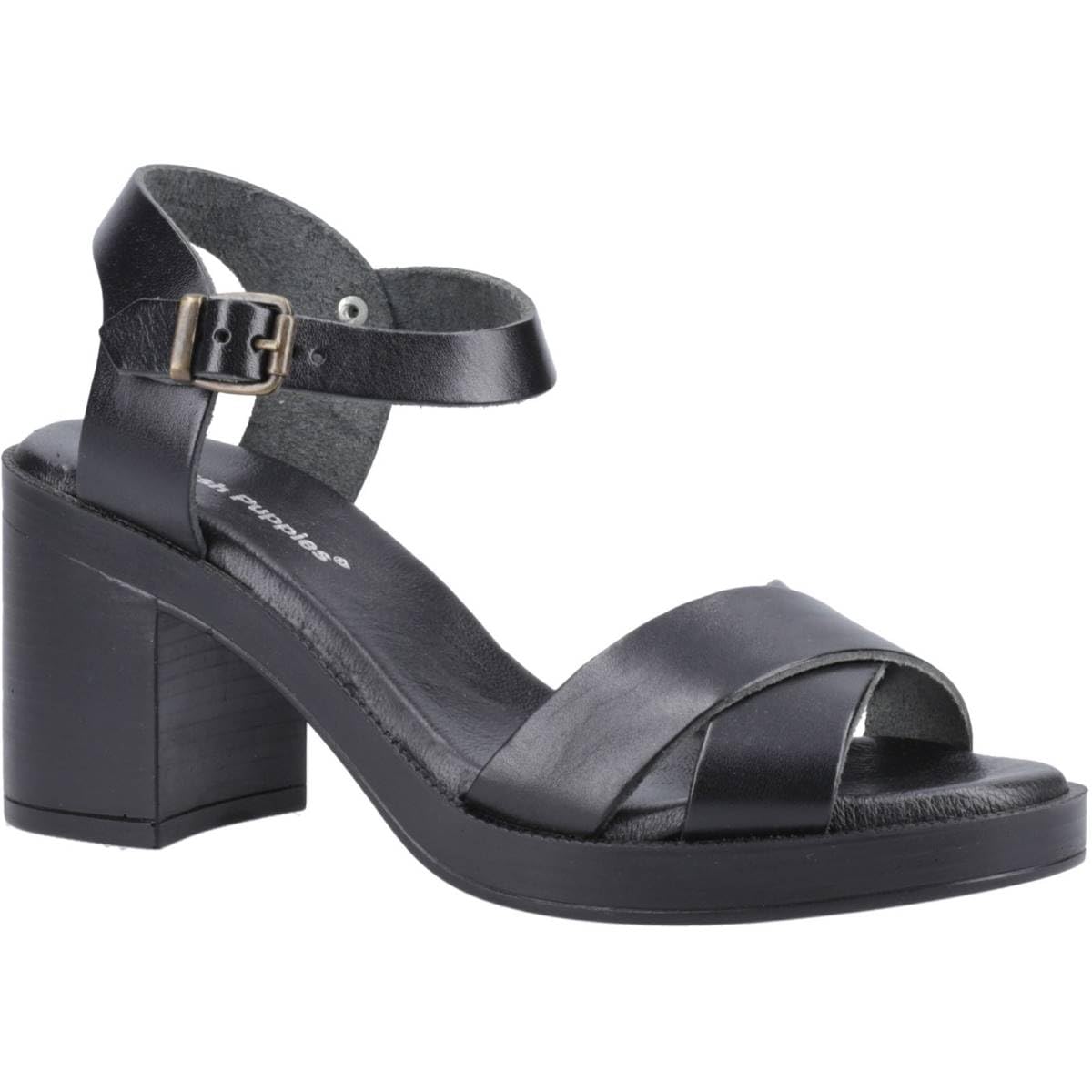 Hush Puppies Female Georgia Sandal, Black, 7