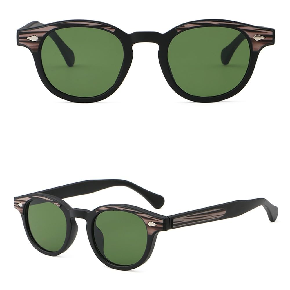 okrągłe okulary przeciwsłoneczne dla mężczyzn brązowe zielone unisex retro okulary przeciwsłoneczne dla kobiet męskie uv400 octan damskie akcesoria
