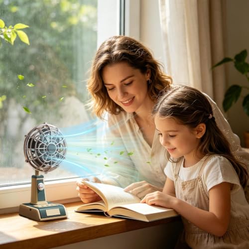Ventilateur de bureau USB rechargeable 3 vitesses portable compact - 3