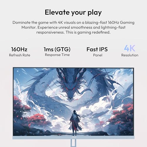 Image of Pixio Two PX27U Wave Blue 27 inch 160Hz Refresh Rate 4K 3840x2160p Resolution Fast IPS Panel 1ms GTG Response Time 4K Gaming Monitor and PS1D Wave Blue Dual Monitor Arm