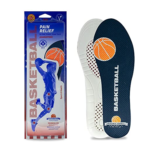 Footgel -Plantillas de Gel deportiva para Basket, Si eres jugador de baloncesto, protégete del riesgo de lesiones, alivia el dolor en pies, rodillas, lumbares Cover