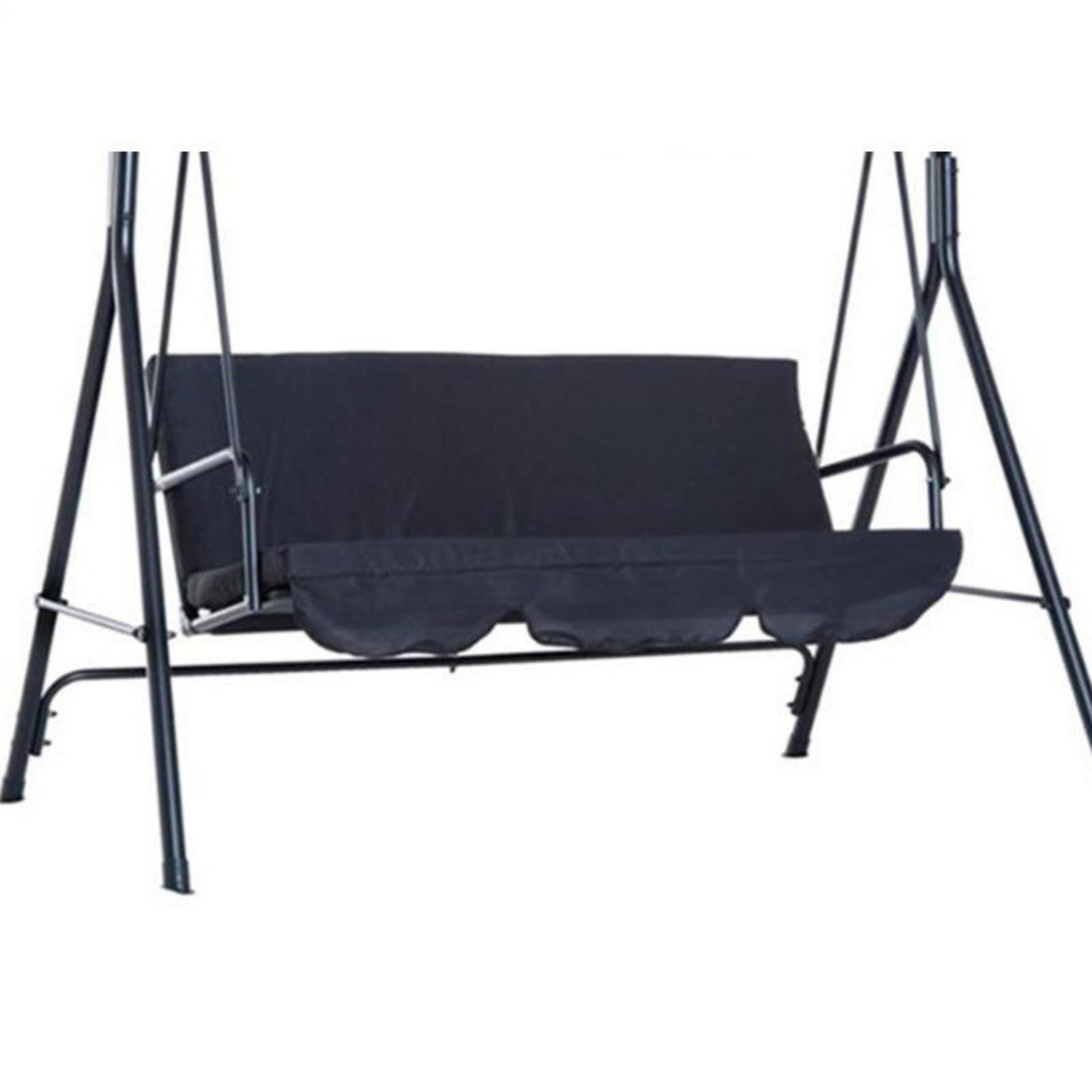 Waterproof Swing Seat Cover – 190T Polyester Taffeta (150x150cm) – Replacement Cushion Cover for 3-Seater Garden Swings – UV-Resistant, Lightweight & Foldable (Black)