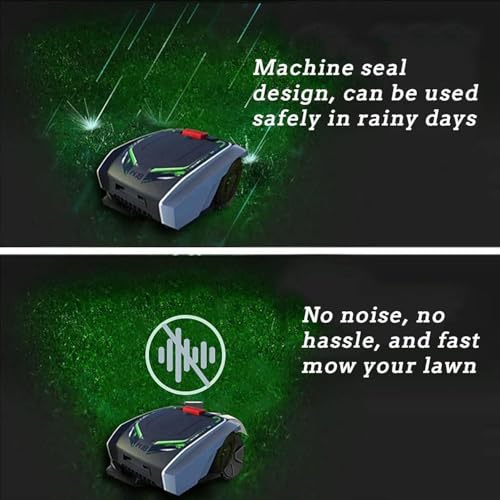 Robot cortacésped de jardín, totalmente automático, ultra silencioso con tecnología de corte inteligente, planificación de caminos, resistente a la intemperie, protección de seguridad para césped y