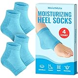 MoistMate 2-Pairs Heel Socks for Dry Cracked Feet, Moisturizing Socks for Foot Care, Cracked Heel Re