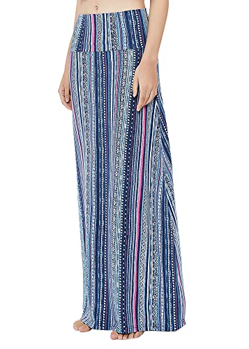 Image of Urban CoCo Women's Stylish Spandex Comfy Fold-Over Flare Long Maxi Skirt