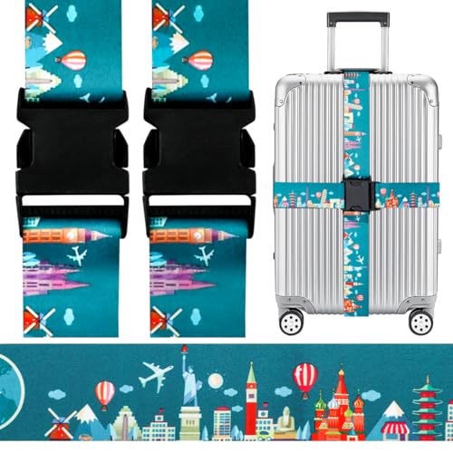 Adjustable Travel Luggage Strap Suitcase Belt Travel Bag Accessories 1.96 in W x 6.23 ft L