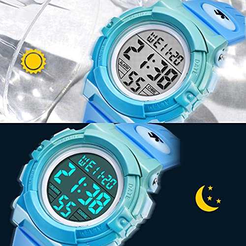 Image of Kids Watch,Boys Watch for 3-15 Year Old Boys,Digital Sport Outdoor Multifunctional Chronograph LED 50 M Waterproof Alarm Calendar Analog Watch for Children with Silicone Band,Kids Gift