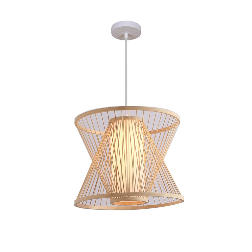 Lustre de style japonais en bambou pour éliminer l'éclairage agressif de la cuisine