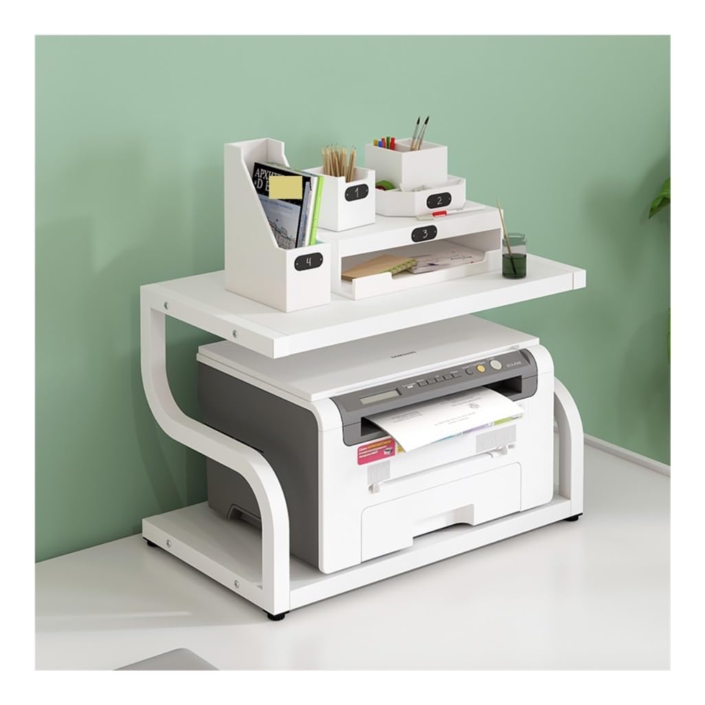 Soporte Impresora Gabinete De Soporte Impresora Escritorio 2 Niveles con Organizador Almacenamiento Estante Mesa para Oficina Hogar para Fax Escáner(B,44 * 28 * 30cm)
