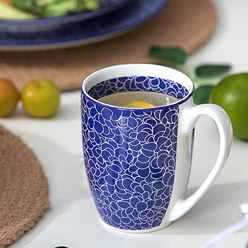 vancasso Serie TAKAKI, Servizio di Piatti per 12 Persone, Set Piatti 48 Pezzi in Procellana Blu Stile Giapponese con… - immagine 7