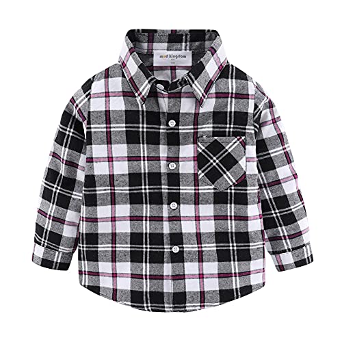 Image of Mud Kingdom Boys Plaid Flannel Shirt Long Sleeve Button Down Casual