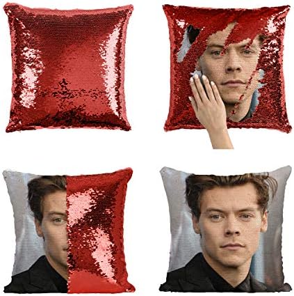 Harry Singer Styles Pop Sexy Sequin Pillow, Scales Reversible Funny Mermaid Pillow, Funny Meme Animation Pillow, Pillowcase Xmas, Birthday, Gift, Present (Cover + Insert)