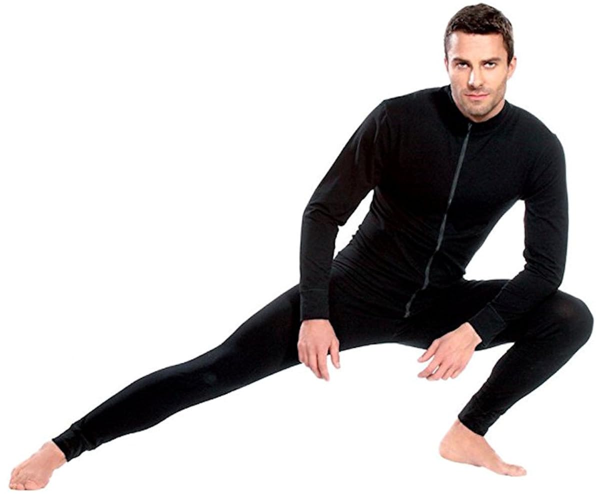 Pleas Thermo Overall Herren - Einteiler Ganzkörperanzug Herren, Schwarz, Gr. S (48)