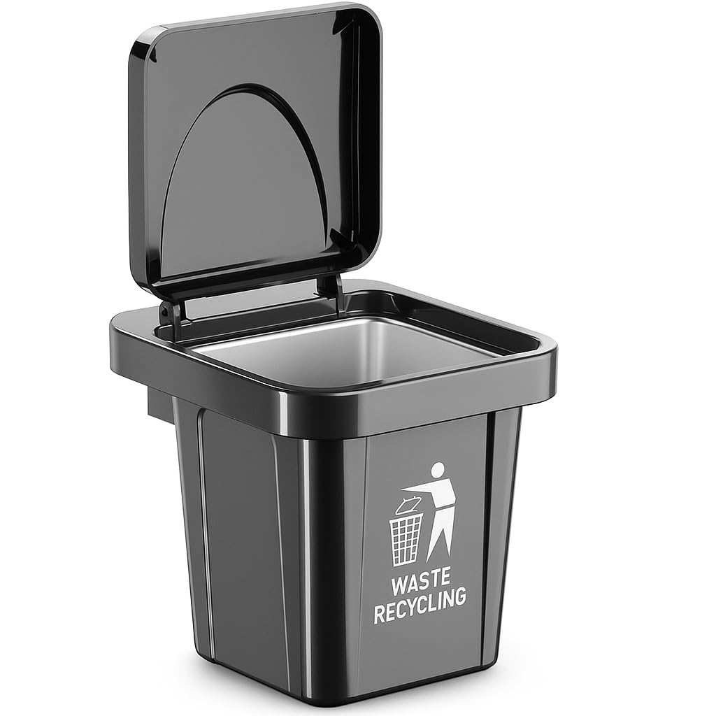 Pekos Shtrays for Cigarettes | Foldable Kitchen Hanging Waste Bin Plastic and Steel Door Mounted Trash Container with Ashtray, Under‑Sink Organizer, Cabinet/Workshop Rubbish (1 Psc_Multicolor)-image-20
