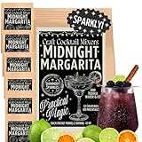 Midnight Margarita Practical Magic Sparkly Craft Cocktail Mixer Multi Pack with Edible Glitter, Shimmery Black Midnight Margaritas, Makes 12 Cocktails or Mocktails, Non-Alcoholic Drink Mix Luster Dust