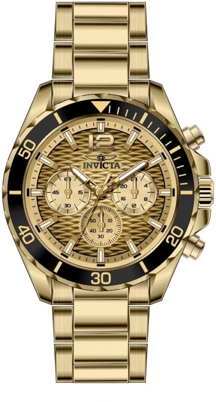 Invicta Pro Diver Men 43.5mm Stainless Steel Gold Gold dial VD54 Quartz