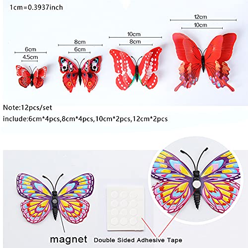 12Pcs Butterfly Wall Stickers 3D Butterfly Wall Art Decals Room Wall Murals For Diy Home Decoration, Birthdays Party, Wedding Decor (Blue) #TOP5