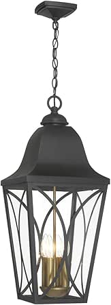 Minka Lavery Cardigan 26 1/2" H Sand Black and Brass 4-Light Outdoor Hanging Light