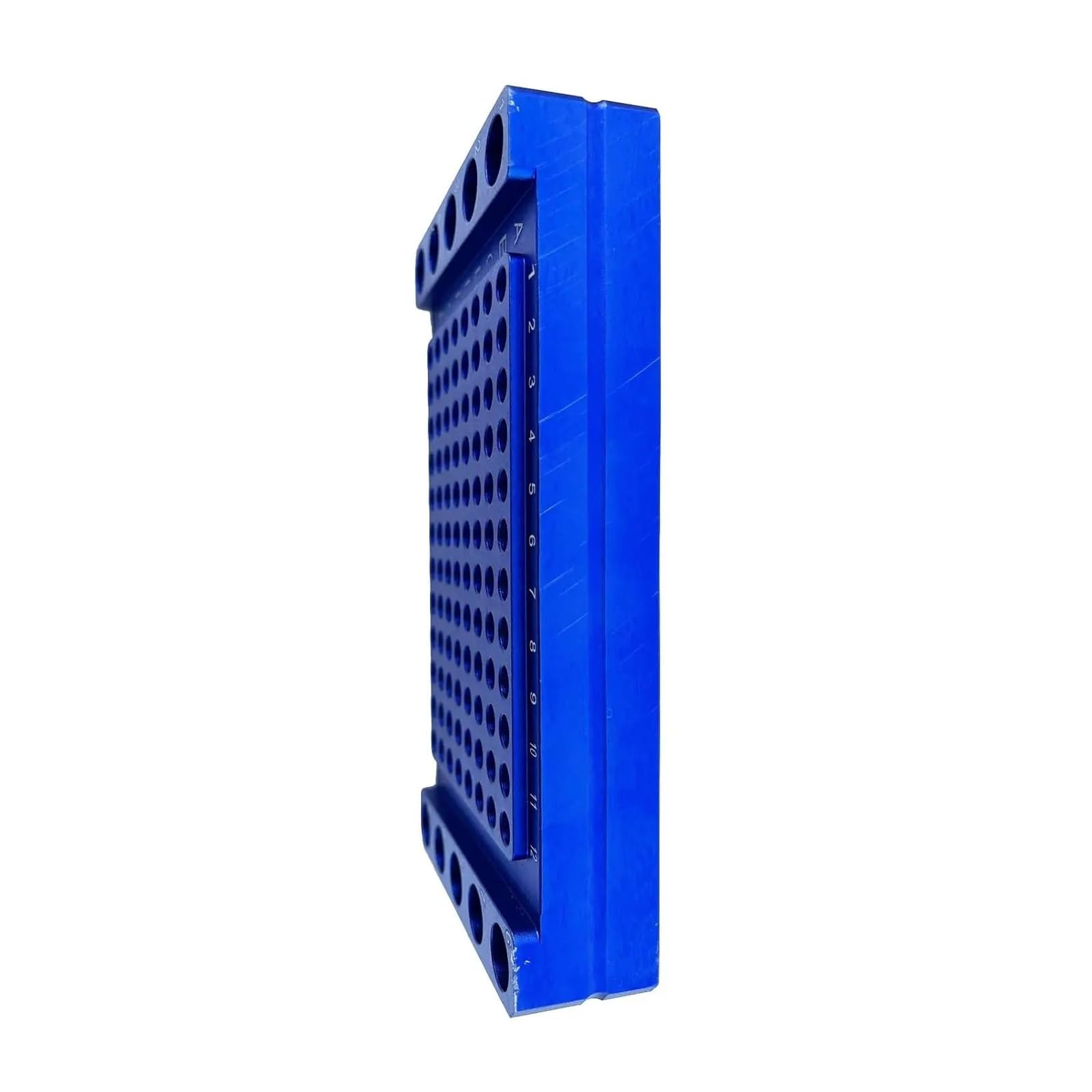 Gradilla Para Tubos De Centrífuga Bloque de enfriamiento de aluminio con 106 pocillos, 96 pocillos for tubos de 0,2 ml y 10 for tubos de 1,5/2 ml, rejilla for tubos centrífugos, caja de hielo | 106Hole-Blue