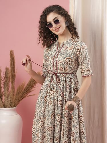 Image of Globus Women Ethnic Dresses (3641302001 Off-White S)