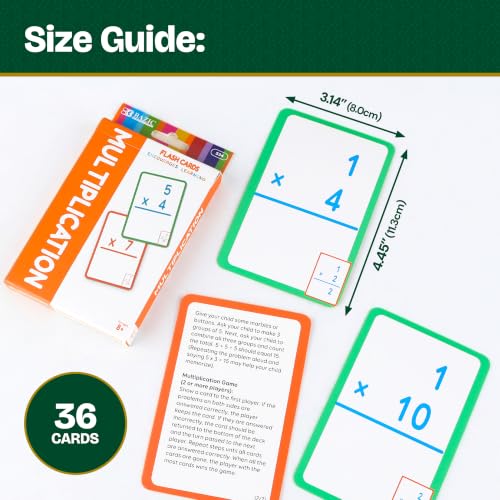 Image of BAZIC Products Multiplication Flash Cards, 36 Cards, Self-Checking, 2-Pack