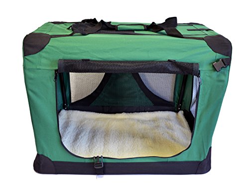 topPets Portable Soft Pet Carrier - Large: 28"x20"x20" - Moss Green
