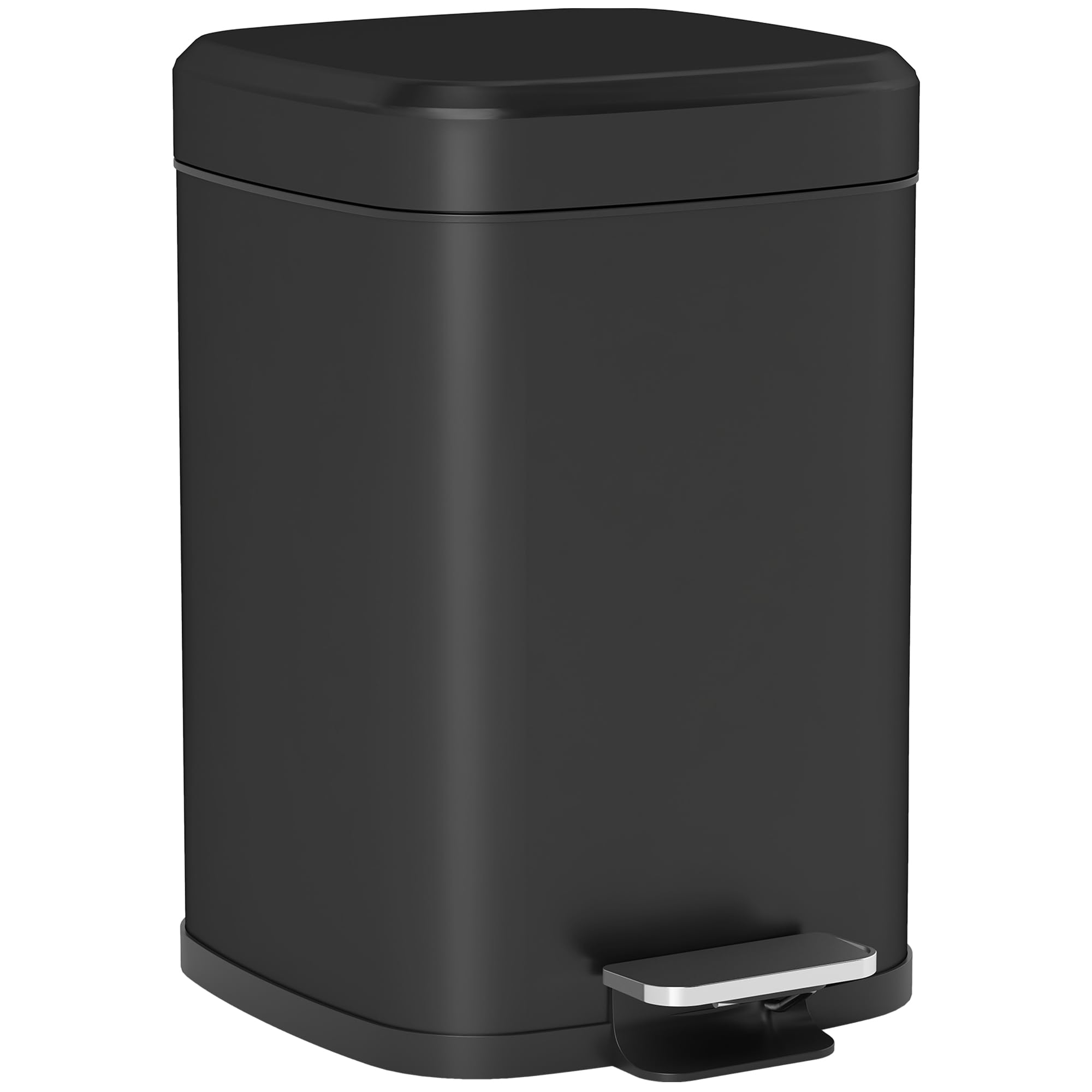 Homcom 12L Kitchen Pedal BinMetal Rubbish Bin With Soft-Close LidBlack from B&Q